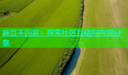 麻豆不回家：探索社区互动与内容分享